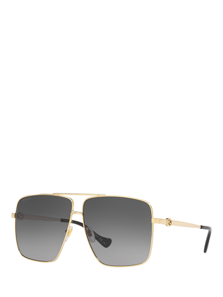 Gucci GC001815 Men's Aviator Sunglasses, Gold/Grey Gradient, Gold/Grey Gradient
