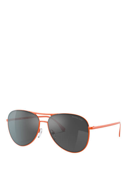 Michael Kors MK1089 Unisex Aviator Sunglasses, Orange/Mirror Grey, Orange/Mirror Grey