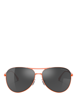 Michael Kors MK1089 Unisex Aviator Sunglasses, Orange/Mirror Grey - view 2, Orange/Mirror Grey