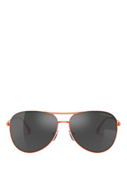 Michael Kors MK1089 Unisex Aviator Sunglasses, Orange/Mirror Grey - view 2, Orange/Mirror Grey