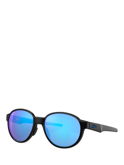 Oakley OO4144 Men's Round Sunglasses, Matte Black/Mirror Blue, Matte Black/Mirror Blue