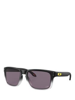 Oakley OO9102 Men's Rectangular Sunglasses, Matte Black Fade/Purple, Matte Black Fade/Purple