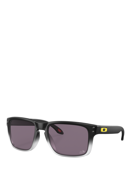 Oakley OO9102 Men's Rectangular Sunglasses, Matte Black Fade/Purple, Matte Black Fade/Purple