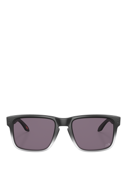 Oakley OO9102 Men's Rectangular Sunglasses, Matte Black Fade/Purple - view 2, Matte Black Fade/Purple