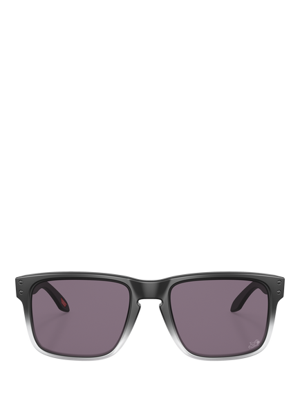 Oakley OO9102 Men's Rectangular Sunglasses, Matte Black Fade/Purple - view 2, Matte Black Fade/Purple