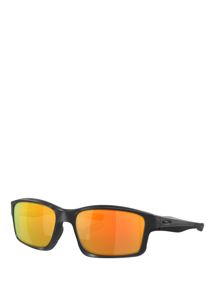 Oakley OO9247 Men's Rectangular Sunglasses, Matte Black/Mirror Orange