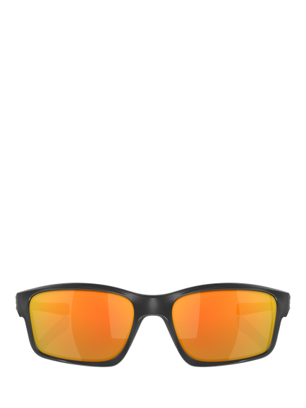 Oakley OO9247 Men's Rectangular Sunglasses - view 2, Matte Black/Mirror Orange