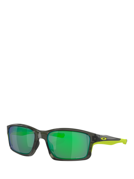 Oakley OO9247 Men's Rectangular Sunglasses, Grey Smoke/Mirror Green