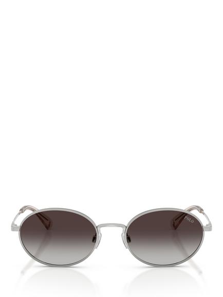 Ralph Lauren PH3162 Men's Oval Sunglasses, Silver/Grey - view 2, Shiny Silver/Grey Gradient