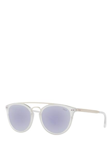 Polo Ralph Lauren PH4121 Unisex Oval Sunglasses, Matte Crystal/Lilac