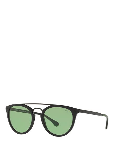 Polo Ralph Lauren PH4121 Unisex Oval Sunglasses, Shiny Black/Green