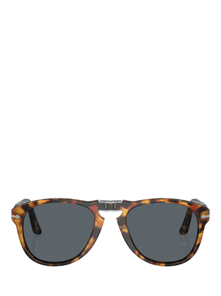 Persol PO0714 Men's Aviator Sunglasses, Madre Terra/Blue - view 2, Madre Terra/Blue