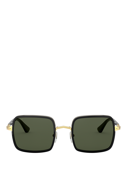 Persol PO2475S Men's Square Sunglasses, Black/Green - view 2, Black/Green