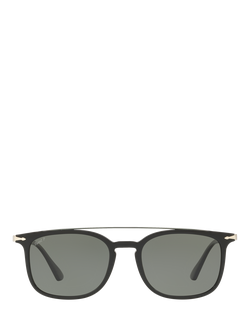 Persol PO3173S Men's Polarised Rectangular Sunglasses, Black/Grey - view 2, Black/Grey