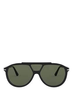 Persol PO3217S Men's Aviator Sunglasses, Black/Green - view 2, Black/Green