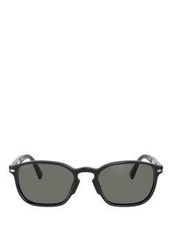 Persol PO3234S Men's Polarised Rectangular Sunglasses, Black/Grey - view 2, Black/Grey