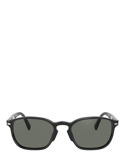 Persol PO3234S Men's Polarised Rectangular Sunglasses, Black/Grey - view 2, Black/Grey
