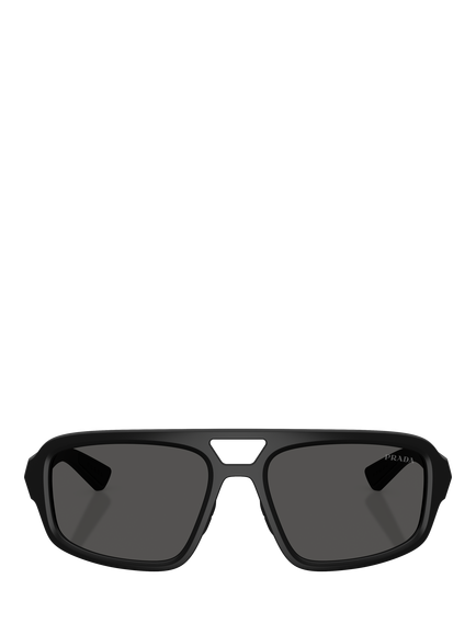 Prada Prada Linea Rossa PS B11SU Men's Oval Sunglasses, Matte Black/Grey - view 2, Matte Black/Grey