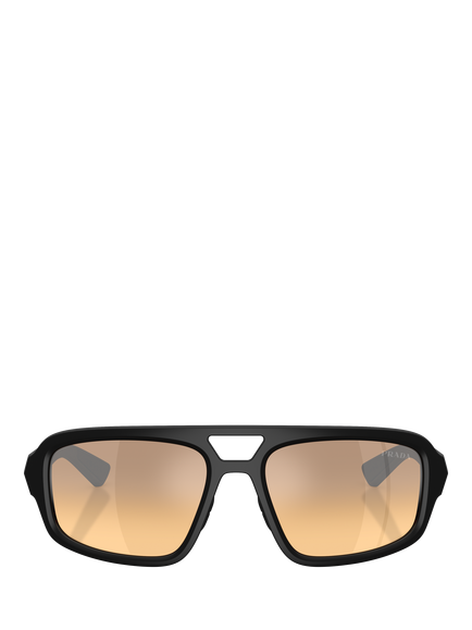 Prada Prada Linea Rossa PS B11SU Men's Oval Sunglasses, Matte Black/Yellow Gradient - view 2, Matte Black/Yellow Gradient