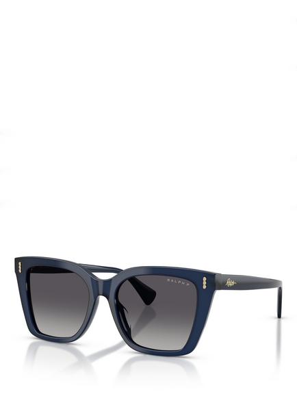 Ralph Lauren RA5349U Women's Square Sunglasses, Blue/Grey, Transparent Blue/Grey Gradient