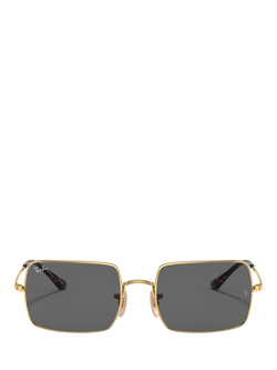 Ray-Ban RB1969 Men's Rectangular Sunglasses, Arista Gold/Grey - view 2, Arista Gold/Grey
