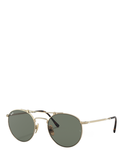 Ray-Ban RB8147 Unisex Round Sunglasses, Gold, Gold