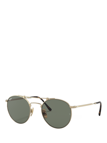 Ray-Ban RB8147 Unisex Round Sunglasses, Gold, Gold