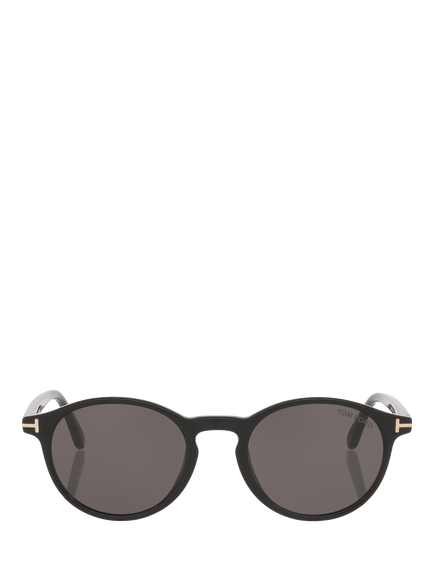 TOM FORD TR002341 Men's Round Sunglasses, Shiny Black/Grey - view 2, Shiny Black/Grey