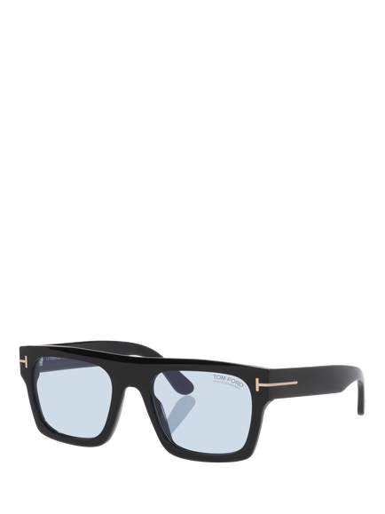 TOM FORD TR002347 Men's Square Sunglasses, Black Shiny, Black Shiny