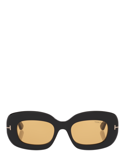 TOM FORD TR002356 Women's Rectangular Sunglasses, Black Shiny - view 2, Black Shiny