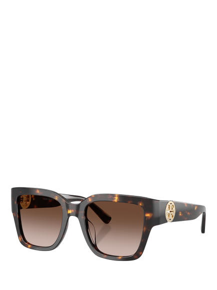 Tory Burch TY7228U Women's Square Sunglasses, Tortoise/Brown, Tortoise/Brown