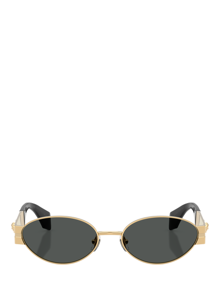 Versace VE2301 Unisex Oval Sunglasses, Gold - view 2, Gold