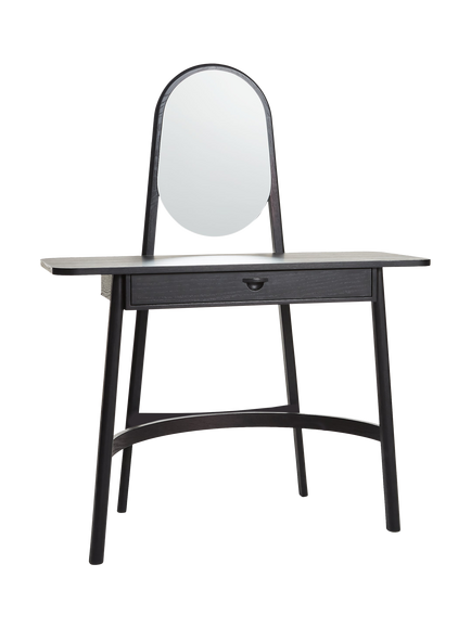 John Lewis OUTLET Rattan Dressing Table and Mirror, Like New, Black, Black
