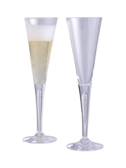 Dartington Crystal Sharon Champagne Glass Flute, Set of 2, 160ml, Clear - view 2, Clear