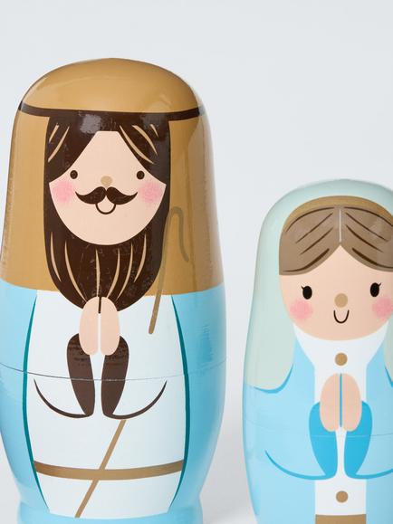 John Lewis Nativity Stacking Doll, Set of 6, Multi - view 2, Multi