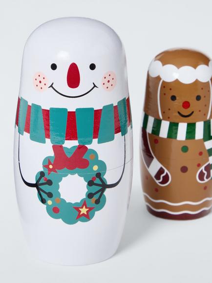 John Lewis Santa Stacking Doll, Set of 6, Multi - view 2, Multi