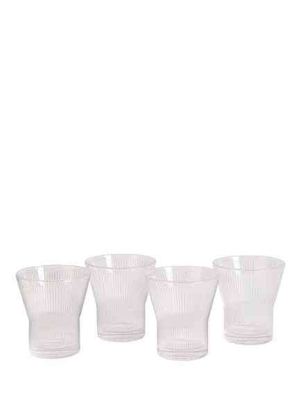 Royal Doulton Lambeth Ribbed Crystal Glass Tumbler, Set of 4, 300ml, Clear, Clear