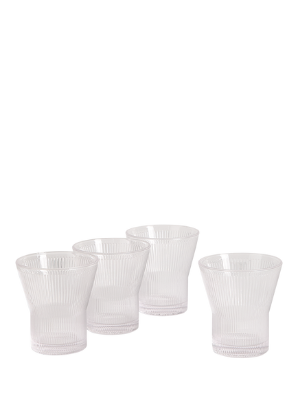 Royal Doulton Lambeth Ribbed Crystal Glass Tumbler, Set of 4, 300ml, Clear - view 2, Clear