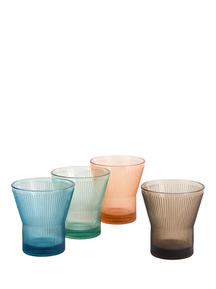 Royal Doulton Lambeth Ribbed Crystal Glass Tumbler, Set of 4, 300ml, Multi - view 2, Clear