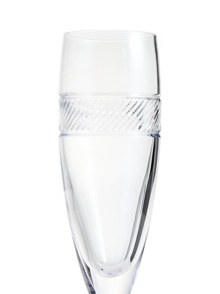 Royal Doulton Kinship Helix Crystal Cut Glass Champagne Flutes, 210ml, Set of 2, Clear - view 2, Clear