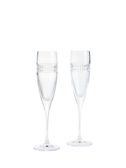 Royal Doulton Kinship Radiant Glass Champagne Flutes, Set of 2, 210ml, Clear, Clear