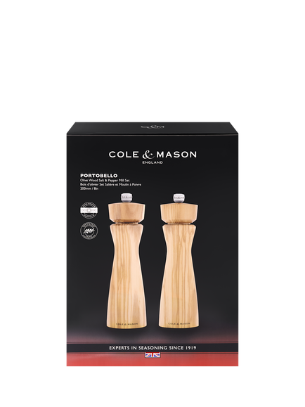 Cole & Mason Portobello Olive Wood Salt & Pepper Mill Gift Set - view 2, Wood