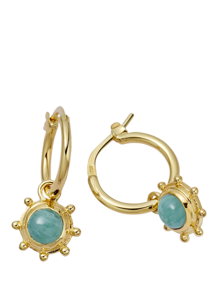 Daisy London Amazonite Drop Earrings, Gold, Gold