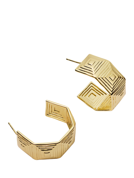 Daisy London Away That Day Hoop Earrings, Gold, Gold