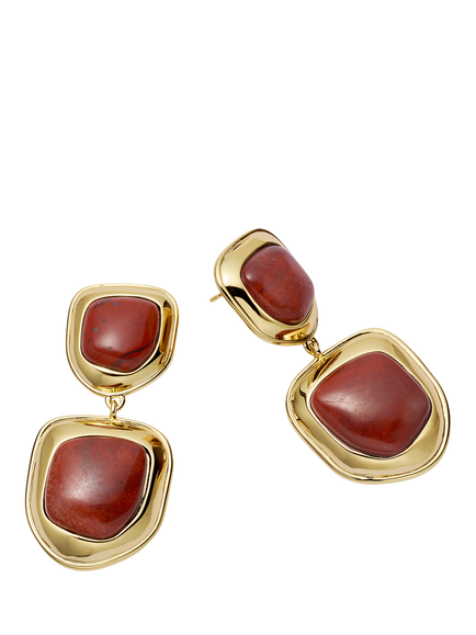 Daisy London Away That Day Jasper Earrings, Gold, Gold