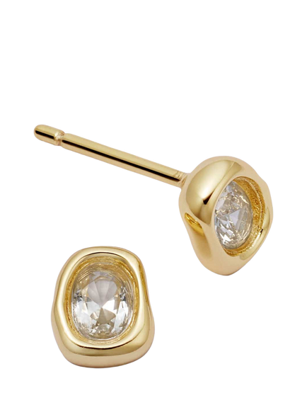 Daisy x Estée Lalonde Sapphire Stud Earrings, Gold, Gold