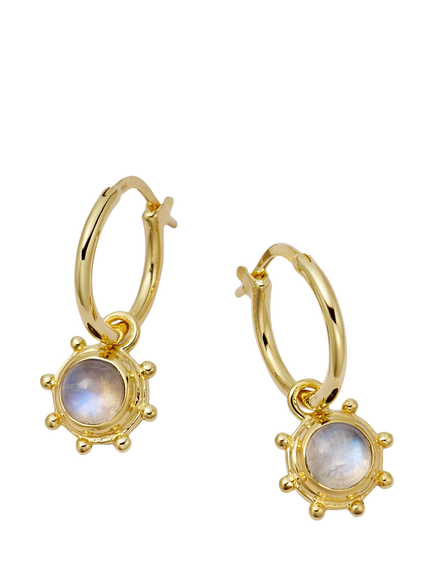 Daisy London Moonstone Drop Earrings, Gold, Gold