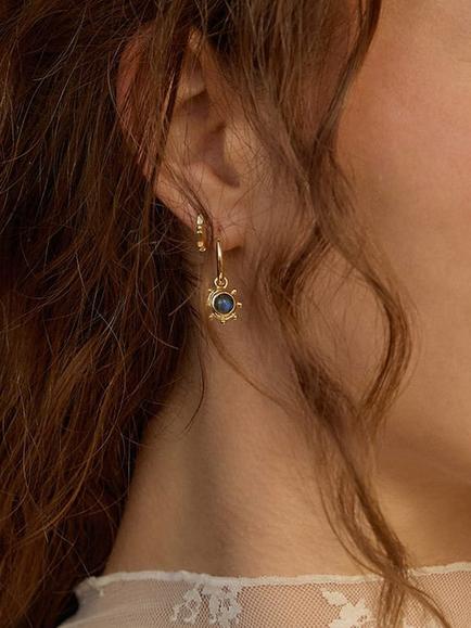 Daisy London Labradorite Drop Earrings, Gold - view 2, Gold
