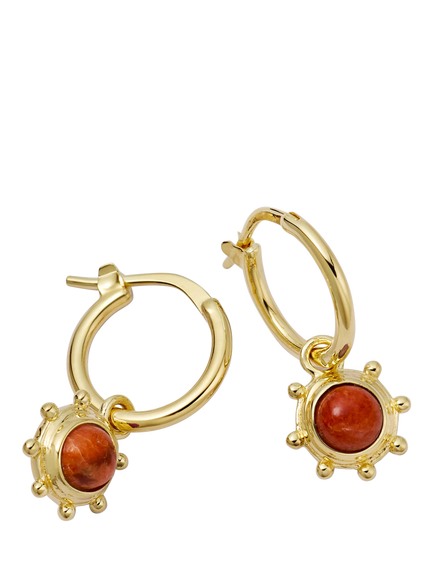 Daisy London Coral Drop Earrings, Gold, Gold