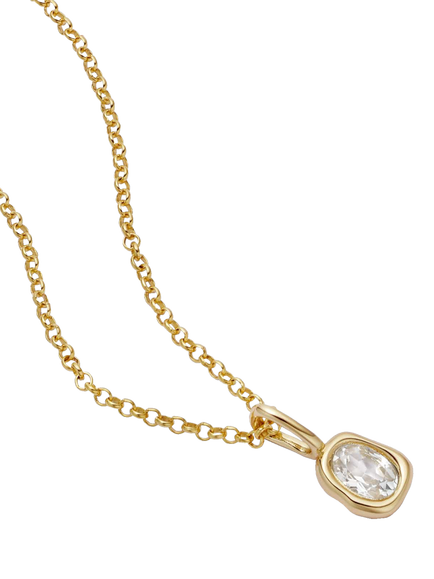 Daisy x Estée Lalonde Sapphire Pendant Necklace, Gold, Gold